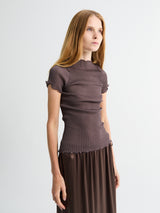 Oscalito - Lana Seta Operatino Top in Taupe