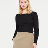 Oscalito - Wool & Silk Longsleeved Top in Black