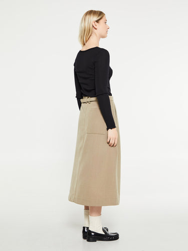 Oscalito - Wool & Silk Longsleeved Top in Black