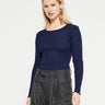 Oscalito - Wool & Silk Longsleeved Top in Blue