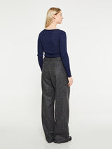 Oscalito - Wool & Silk Longsleeved Top in Blue