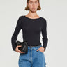 Oscalito - Wool & Silk Longsleeved Top in Grey