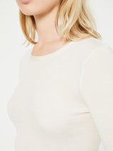 Oscalito - Wool & Silk Longsleeved Top in Ivory
