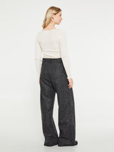 Oscalito - Wool & Silk Longsleeved Top in Ivory