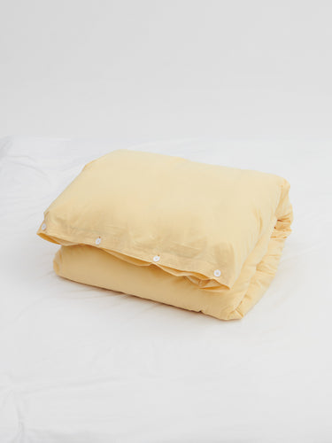 Tekla - Percale Duvet Cover in Shaded Yellow