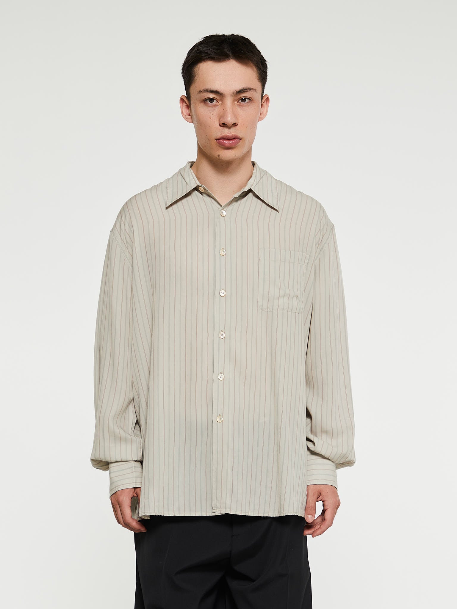Above Shirt in Beige Stripes