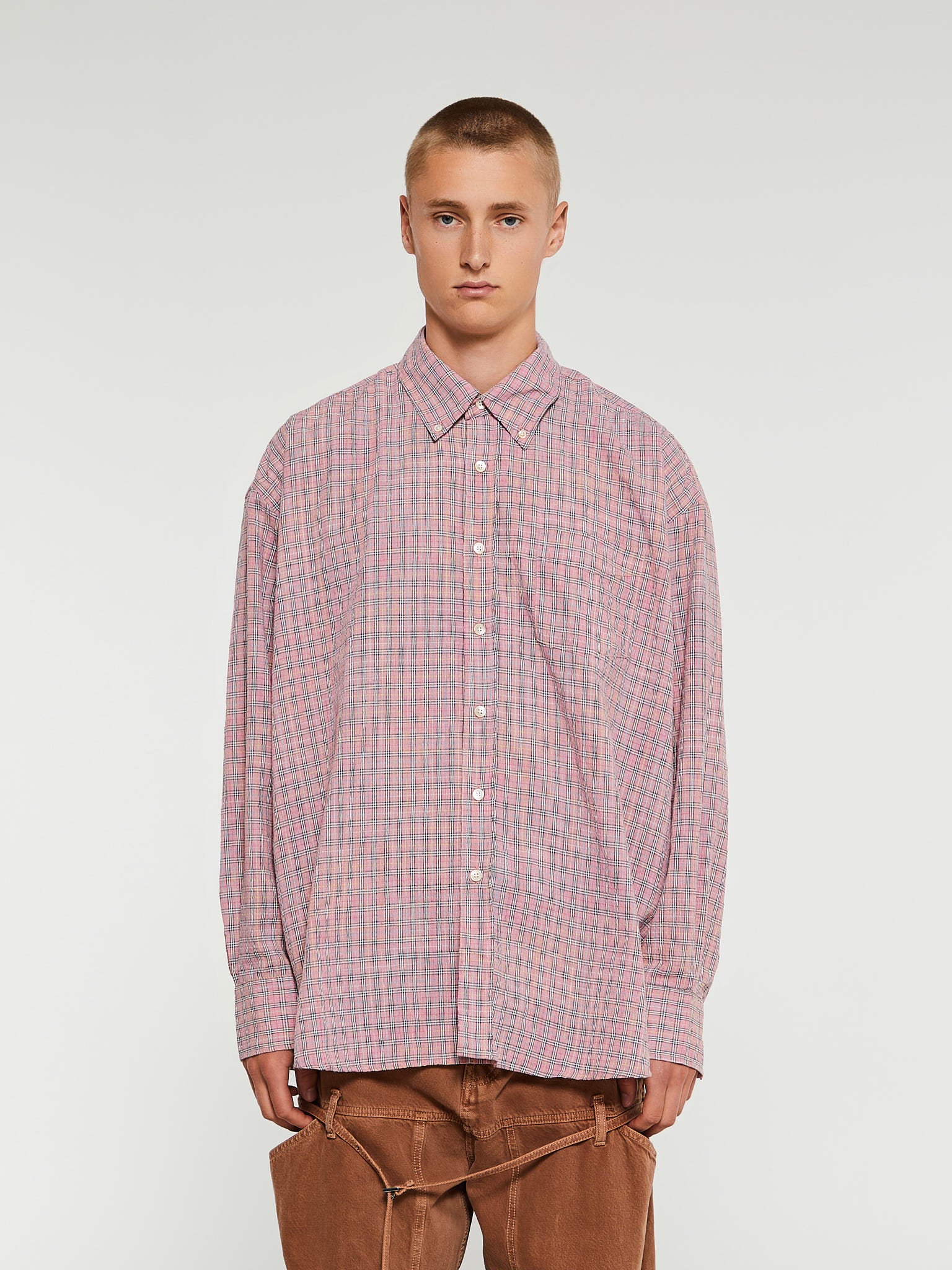 Our Legacy - Borrowed BD Shirt in Pink Kimble Check