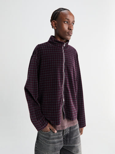 Shrunken Fullzip in Merlot Houndini Check Velour