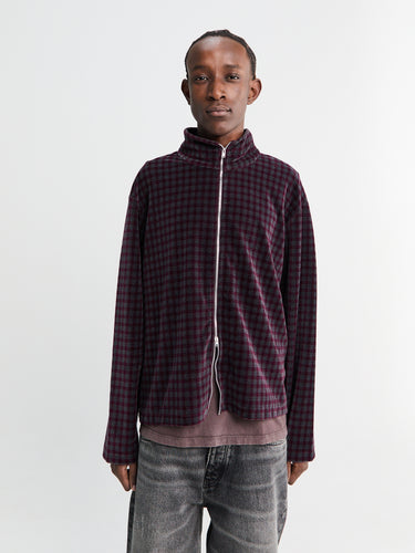 Shrunken Fullzip in Merlot Houndini Check Velour