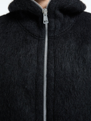 Our Legacy - Full Zip Hood in Black Hairy Wool