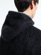 Our Legacy - Full Zip Hood in Black Hairy Wool