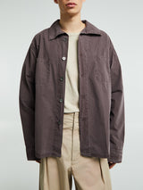 Our Legacy - Funnel Shirt in Charcoal Bordeaux Dense Poplin