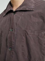 Our Legacy - Funnel Shirt in Charcoal Bordeaux Dense Poplin