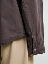 Our Legacy - Funnel Shirt in Charcoal Bordeaux Dense Poplin