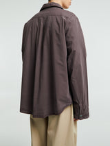Our Legacy - Funnel Shirt in Charcoal Bordeaux Dense Poplin