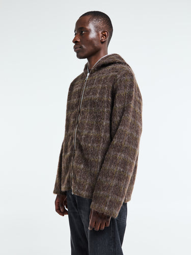 Our Legacy - Full Zip Hood in Dorf Check Hairy Wool
