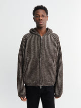 Our Legacy - Level Hood Sweater in Vanise Brown Stripe Isels Wool
