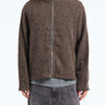 Our Legacy - Shrunken Fullzip Polo in Brown Sparse Buckle Weave