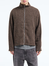 Our Legacy - Shrunken Fullzip Polo in Brown Sparse Buckle Weave