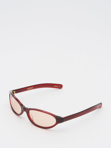 Flatlist - Olympia Sunglasses in Crystal Burgundy and Solid Peach Lens