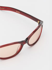 Flatlist - Olympia Sunglasses in Crystal Burgundy and Solid Peach Lens