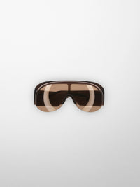 Phoebe Philo - Half Bombé Sunglasses in Dark Brown
