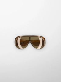 Phoebe Philo - Half Bombé Sunglasses in Dark Khaki Tortoiseshell