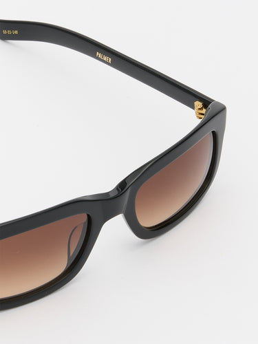 Flatlist - Palmer Sunglasses in Solid Black and Brown Gradient Lens