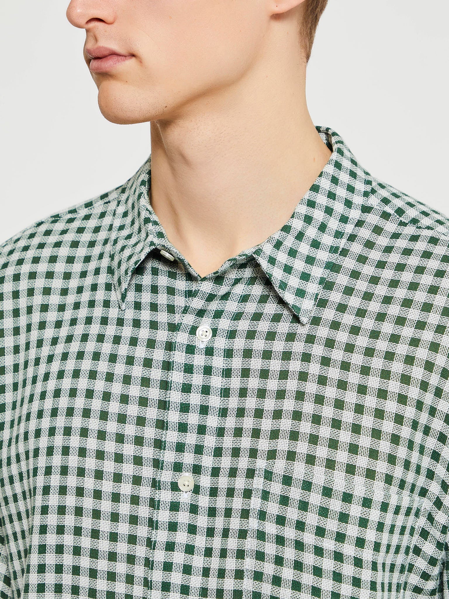 Palmes - Checkered Shirt in White-Green