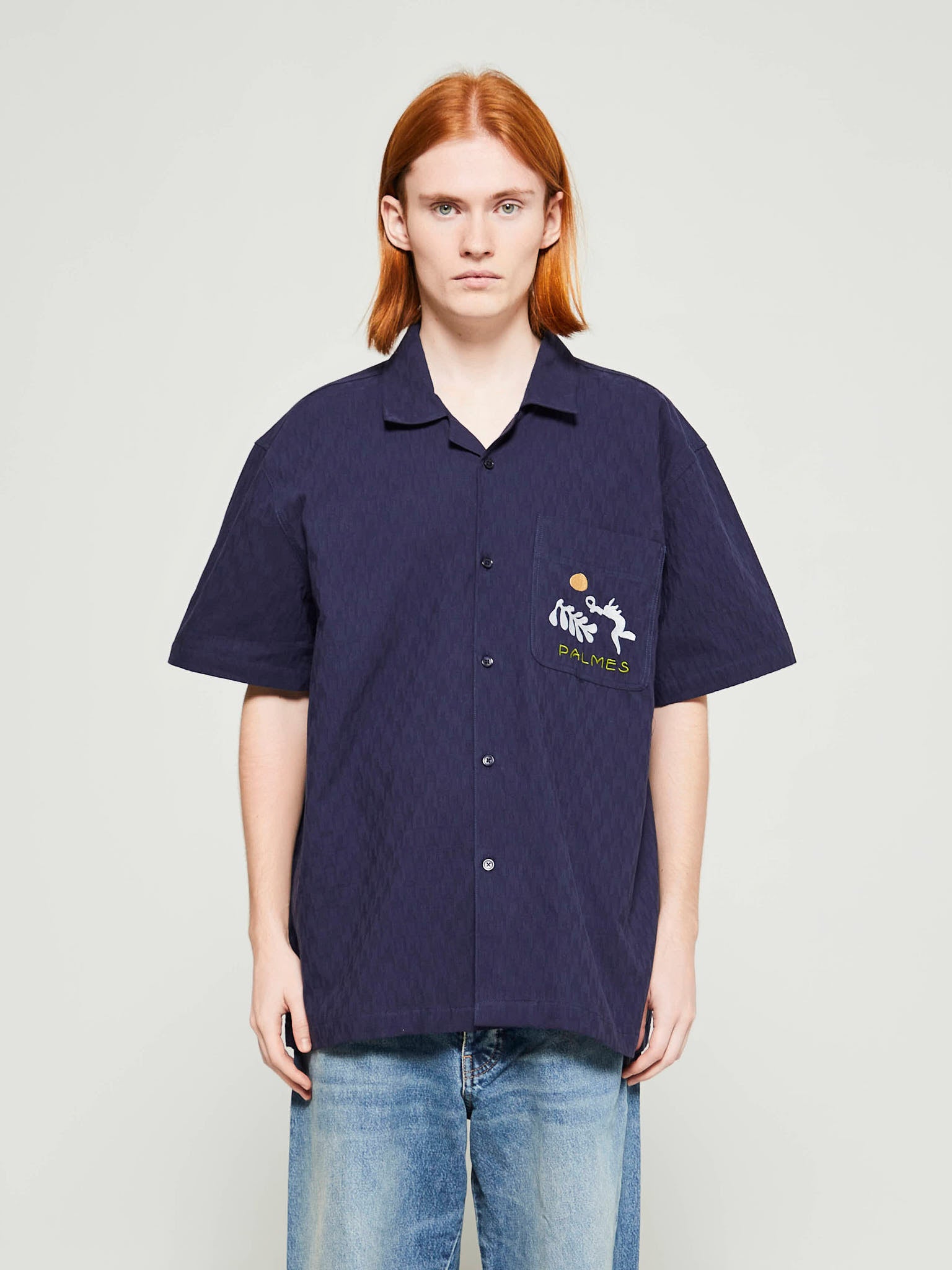 Palmes - Gardens Short-Sleeved Shirt in Dark Blue