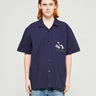 Palmes - Gardens Short-Sleeved Shirt in Dark Blue