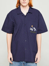 Palmes - Gardens Short-Sleeved Shirt in Dark Blue