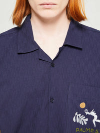 Palmes - Gardens Short-Sleeved Shirt in Dark Blue