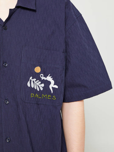Palmes - Gardens Short-Sleeved Shirt in Dark Blue