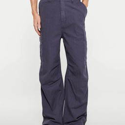 Palmes - Herringbone Cargo Trousers in Dark Blue