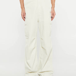 Palmes - Herringbone Cargo Trousers in Off-White