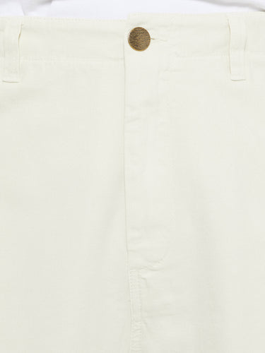 Palmes - Herringbone Cargo Trousers in Off-White