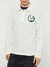 Palmes - Motif Knitted Rugby Shirt in Off-White