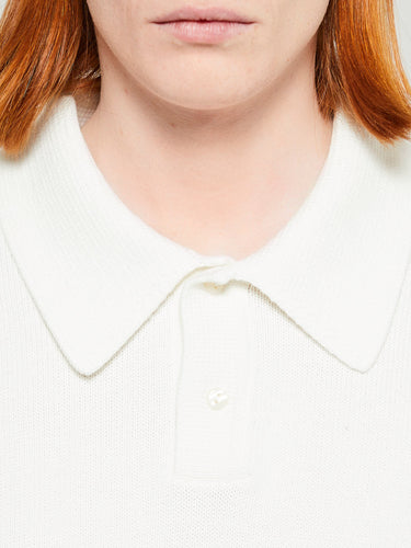 Palmes - Panel Knit Polo in Off-White