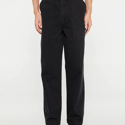 Palmes - Twill Patch Trousers in Black