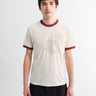Palmes - Celebrazione Ringer T-Shirt in Broken White