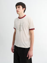 Palmes - Celebrazione Ringer T-Shirt in Broken White