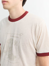 Palmes - Celebrazione Ringer T-Shirt in Broken White