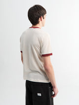 Palmes - Celebrazione Ringer T-Shirt in Broken White