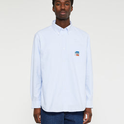 Palmes - Deuce Oxford Shirt in Light Blue Stripe