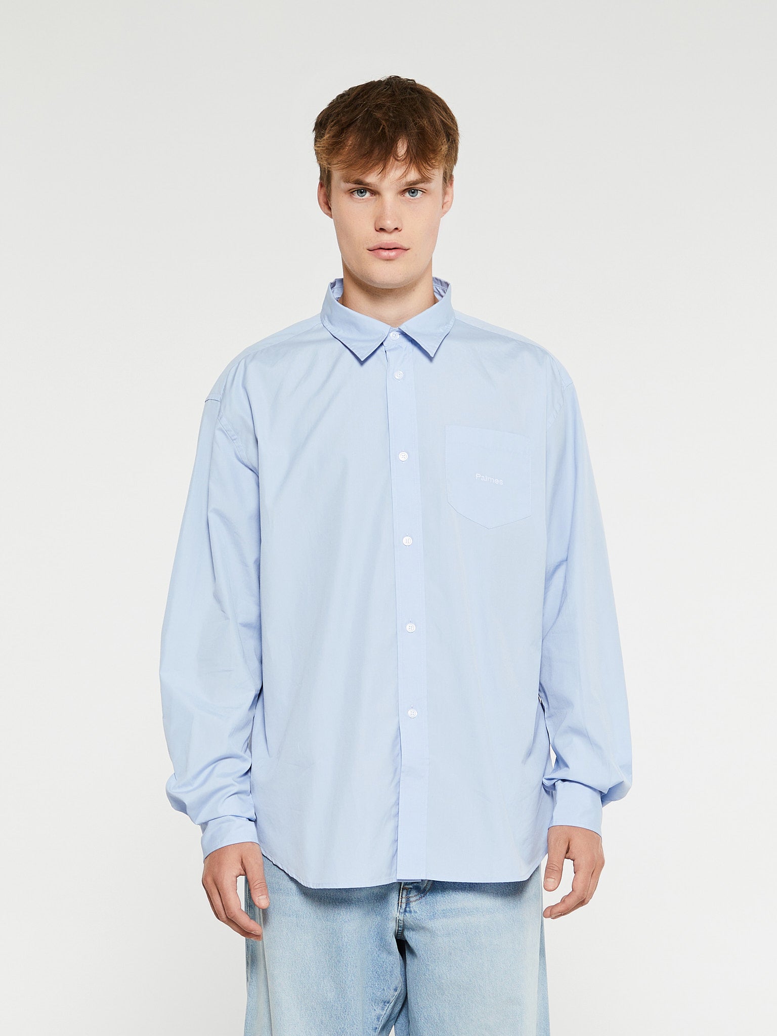 Palmes - Daryl Long-Sleeved Shirt in Light Blue