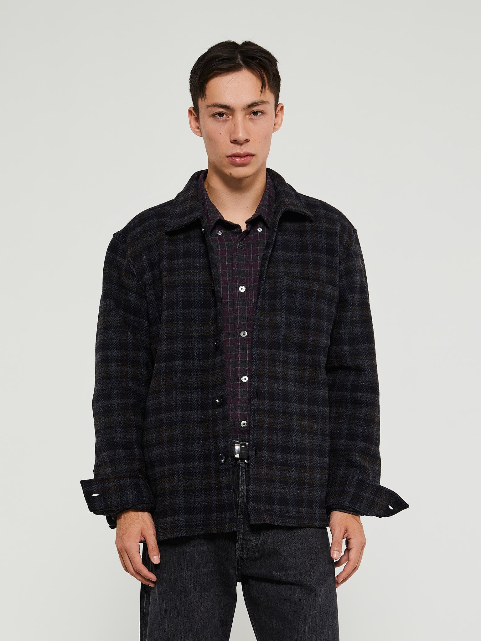 Palmes - Rocco Overshirt in Black Check