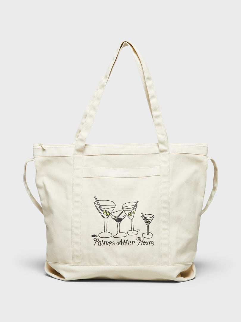 Palmes - Martini Zip Tote Bag in Off-White