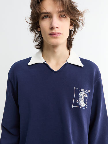 Palmes - Boot Open Rugby Shirt in Navy