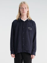 Palmes - Western Camp Collar Shirt in Navy